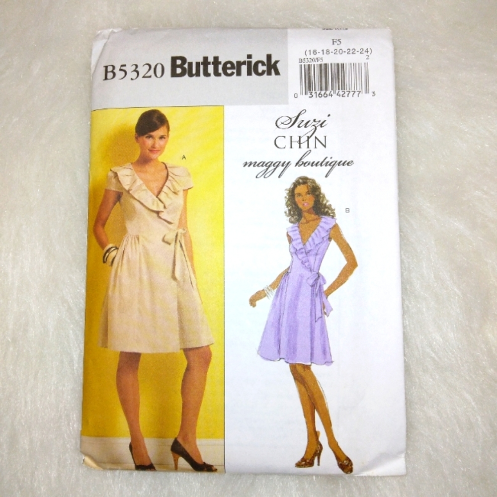 Butterick B5320 Misses Lined Wrap Dress sz 16-18-20-22-24